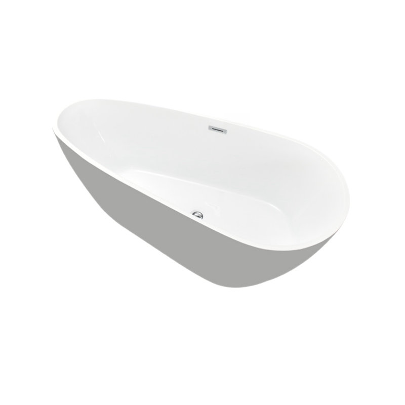 63'' x 29.5'' Freestanding Acrylic Bathtub, White