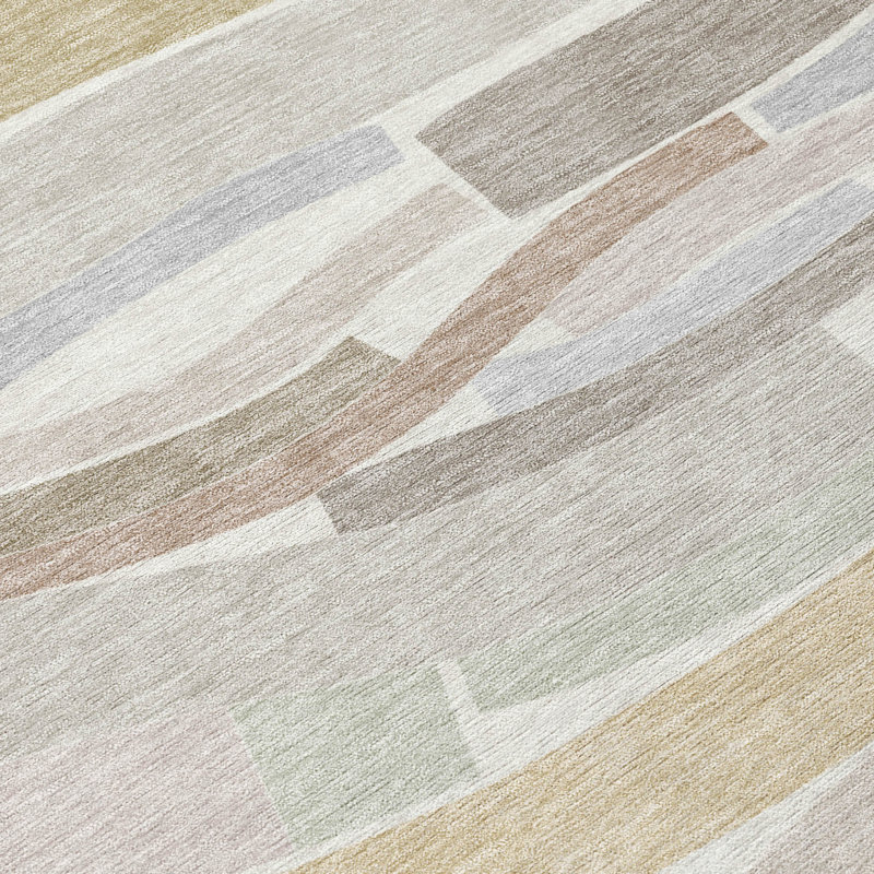Machine Washable Indoor/Outdoor Chantille ACN2776 Striped Rug, Ivory, 2'6" x 3'10"
