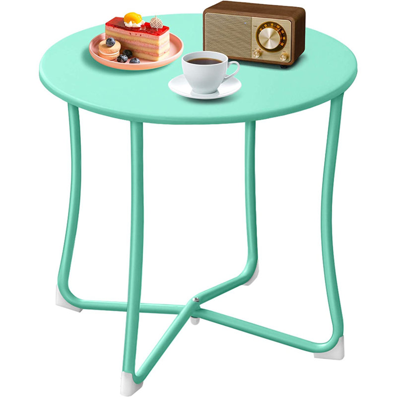 Neston Metal Patio Table Heavy Duty Weather Resistant Anti-Rust Outdoor Coffee Table, Teal