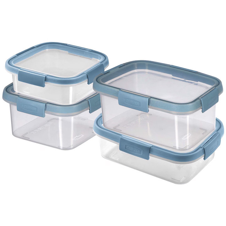 Smart Fresh Eco Set Of 4, Transparent / Pastel Blue, 4.2