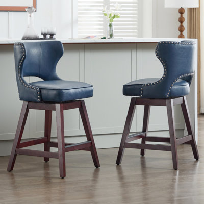 Tabouret de comptoir pivotant en bois massif 26 po