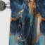 Blue and Gold Celestial Radiance Marble Bliss - Rideau occultant en marbre abstrait - 1 panneaux-107539546