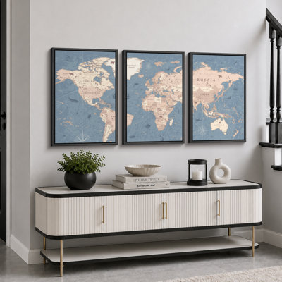 Carte du monde «Blue Global Antique Atlas