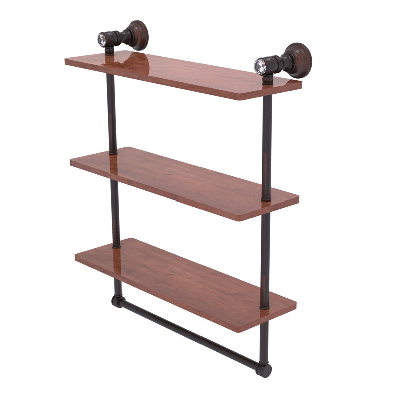 Étagère murale en bois massif 3 pièces Freyja, Bronze vénitien, H 5,54 po x l 16 po x P 19,7 po