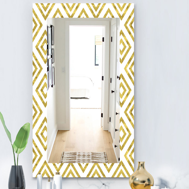 Miroir d’appoint en nid d’abeilles 1 mid-century, H 39,4 po x l 29,5 po