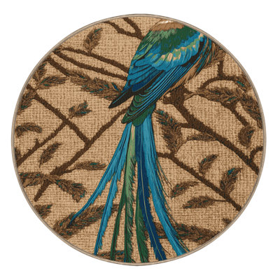 Washable Asian Paradise Flycatcher Birds Area Rug