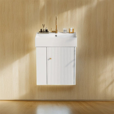 Meuble-lavabo de salle de bain avec lavabo en céramique
