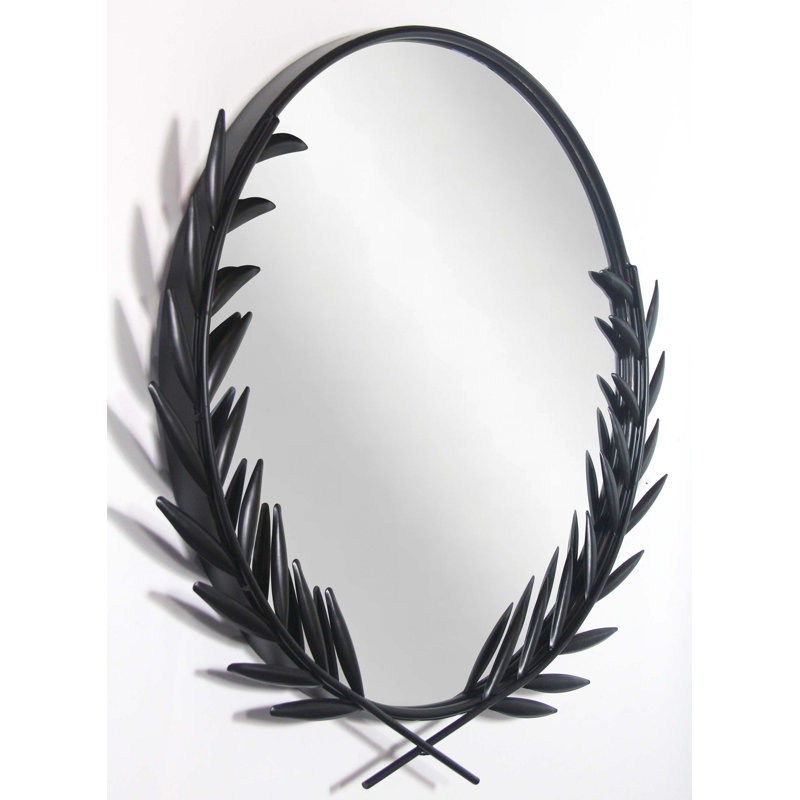 Jensiel Round Iron Wall Mirror 22 Inches - Black