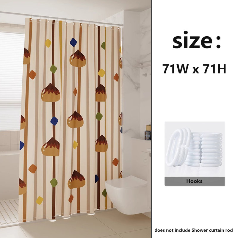 Rideau de douche en polyester avec crochets