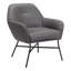25" Grey And Black Faux Leather Arm Chair