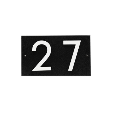Floating Stand-Off 2-Number Horizontal Sign, Black /W/ White Modern Font Numbers