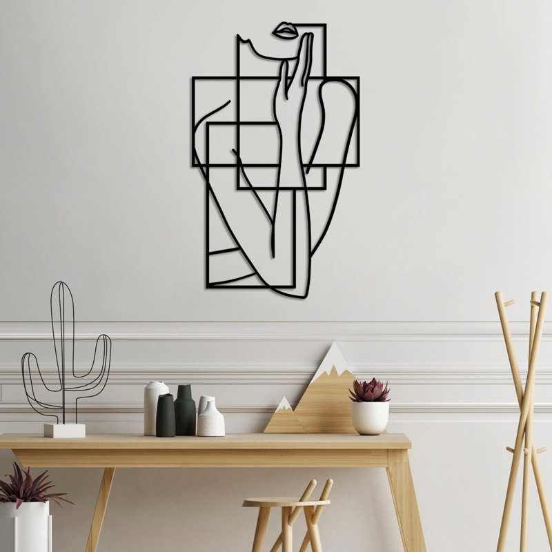 Elegant Black Decorative Metal Wall Accessory, 27.6 x 16.5 inches | 100% Metal Construction, Thickness: 0.06 inches | Easy Wall Mounting, Lightweight at 0.9 lbs | Perfect for Modern Home Decor & Artistic Touch