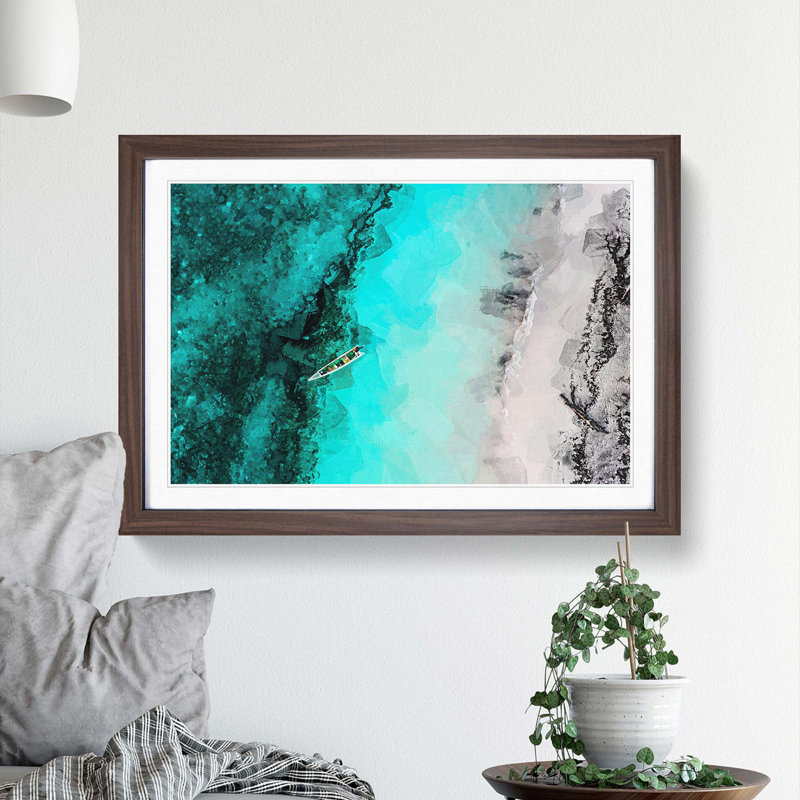 Above Atauro Island in Abstract - Framed Print, 27cm H x 36cm W x 2cm D, Walnut Framed