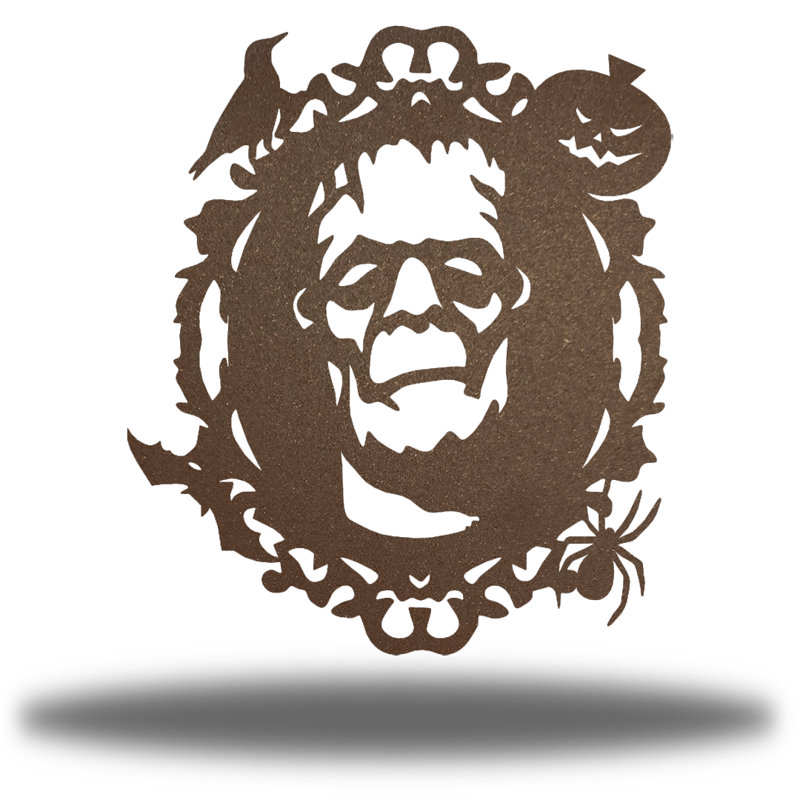 Miroir mural Frankenstein, H 12 po x l 10,5 po x P 0,01 po, Brun rouille