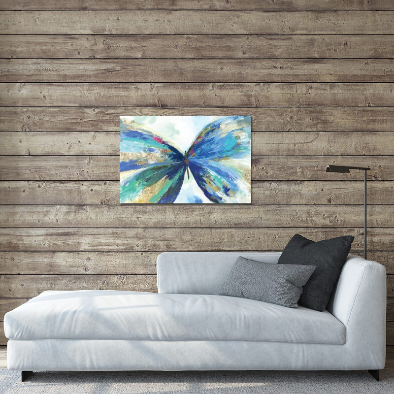 " Blue Butterfly " by Allison Pearce, 16" H x 24" W x 0.25" D