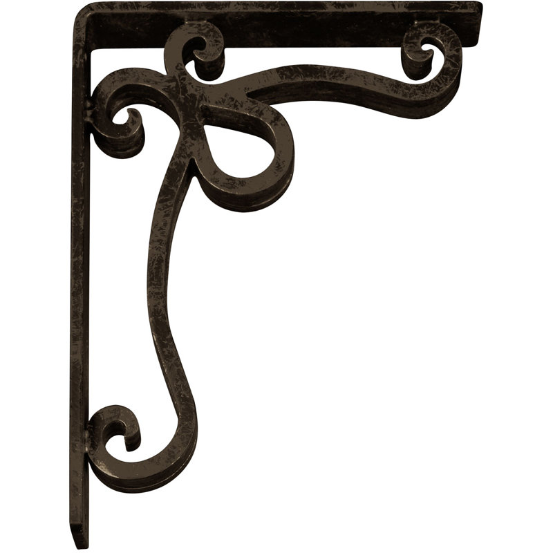 Support en fer forgé Orleans, Laiton antique, H 10 po x l 2 po x P 7,5 po