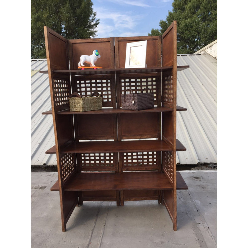 Bossett 200Cm W 4 - Panel Room Divider, Light Brown
