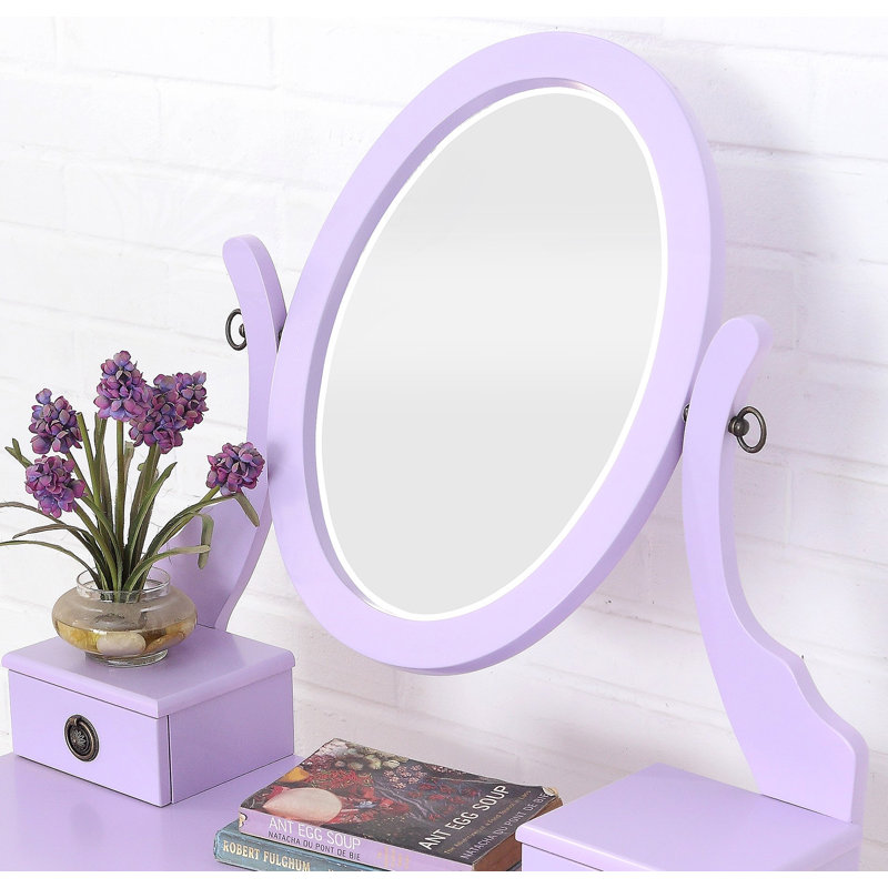 Ensemble coiffeuse et tabouret de maquillage Moniys, Purple