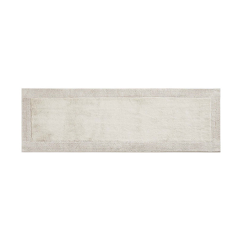 Hridya 100% Cotton Tufted Reversible Bath Rug, 24"W x 72"L, Natural