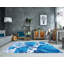 Tapis bleu à motif floral Achante-1678770589
