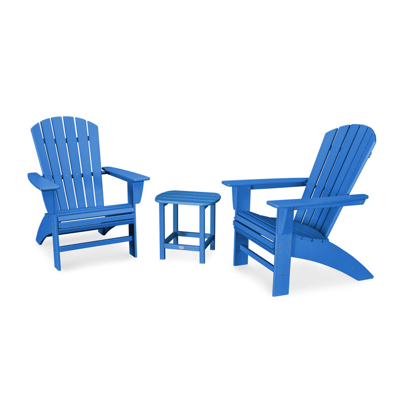 Ensemble Adirondack 3 pièces Nautical, Bleu pacifique