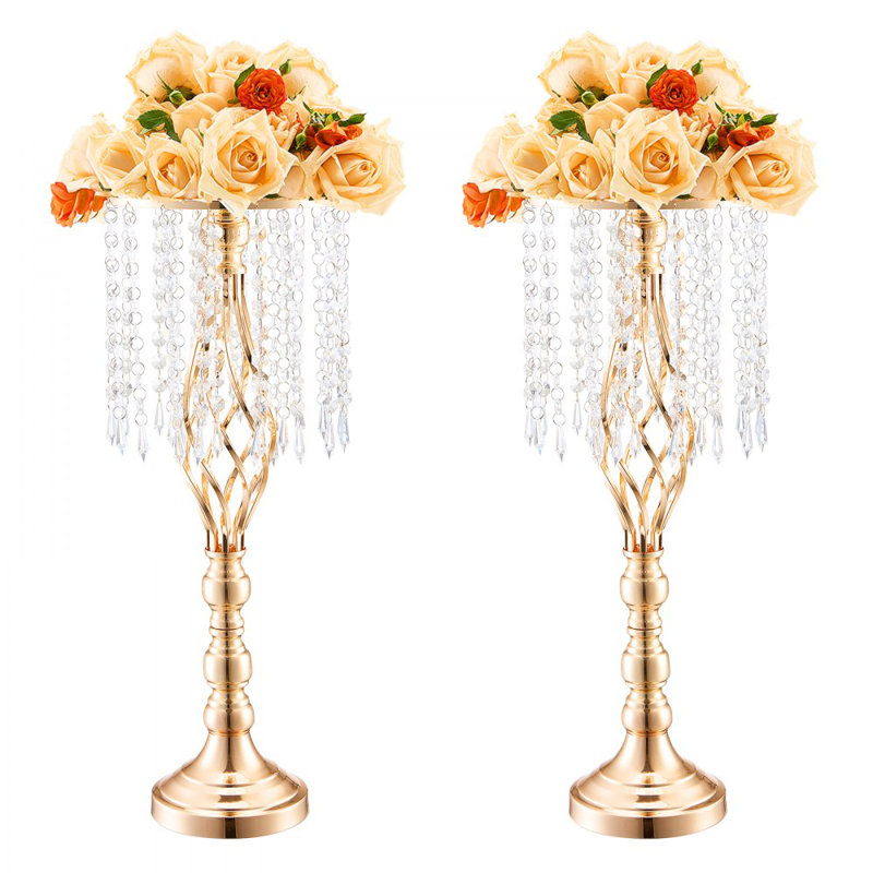 2 grands pots de fleurs en cristal pour mariage 55cm / 21,65 "