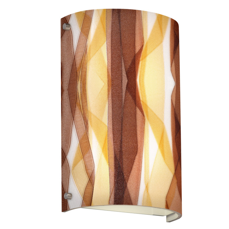 Maez Flush Mounted Sconce, 18W CFL (Not Included), Brushed Nickel, Ribbon Twirl