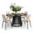 4- Person Dining Table Sets With Extendabe Oval Table & 4 Upholstered Chenille Dining Chairs-69774376