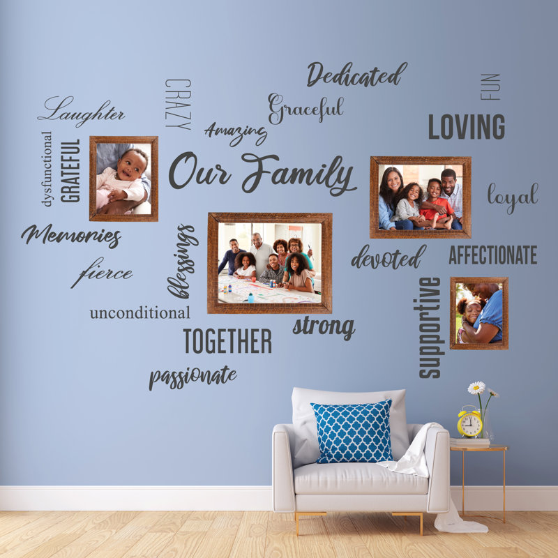 Adhésif décoratif «Mots pour décrire notre famille», Gris