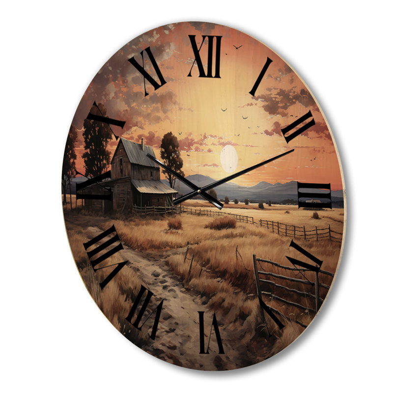 Horloge murale en bois massif Nador, Grand