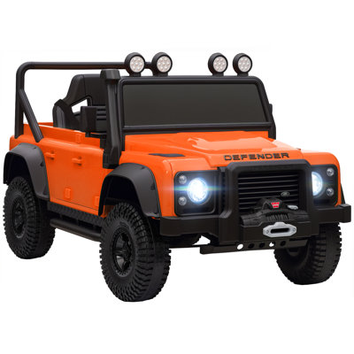 Qaba Land Rover Licenced Electric Car for Kids, 12V 7AH Battery Powered Ride On Truck with Remote Control, Spring Suspension, 3 Speeds Electric Vehicle for Age 3-5