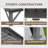 8' X10' Lean To Gazebo With Upgraded Drainage System, Wall Mounted Gazebo Hardtop Galvanized Steel Sloping Roof For Patio Deck Backyard Lawn Party