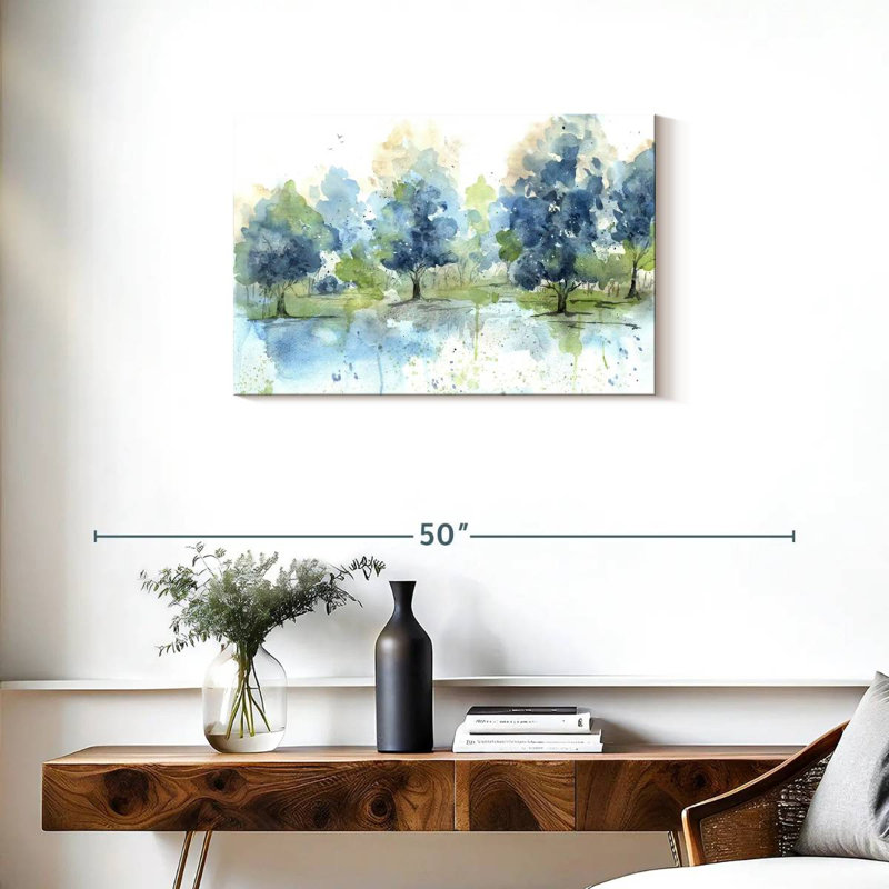 Paysage bleu délavé Avery, H 20 po x l 30 po