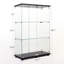 Armoire à étagères en verre noir à deux portes avec 3 options d'étagères - Solution de rangement polyvalente et décorative