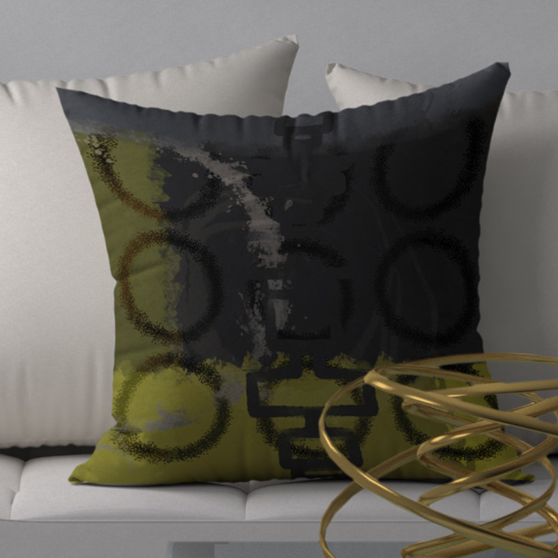 Housse de coussin décorative carrée florissante de renommée Pendergrast, H 18 po x l 18 po