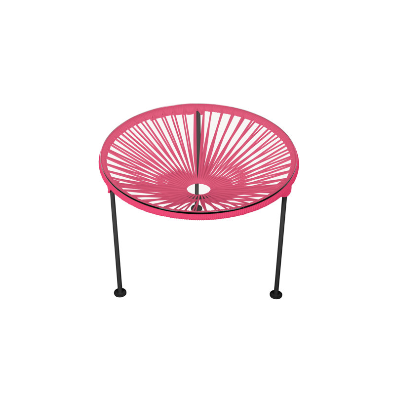 Zicatela Indoor Handmade Coffee Table, Black, Pink