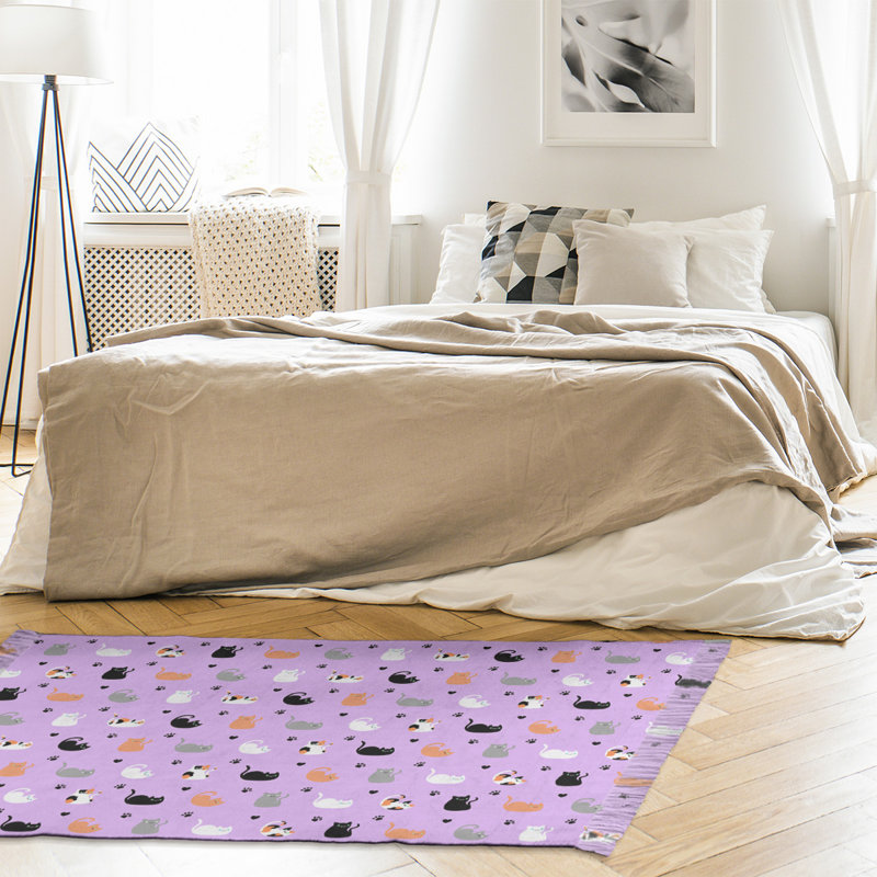 Tapis mauve à motif de chat Mcguigan, Non