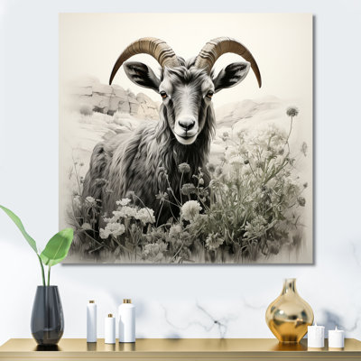 Portrait de chèvre noir anthracite II - Chèvre, art mural