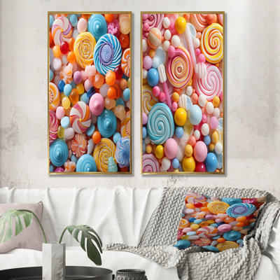 Popart Candies Dessert - Desserts Canvas Prints Set Of 2