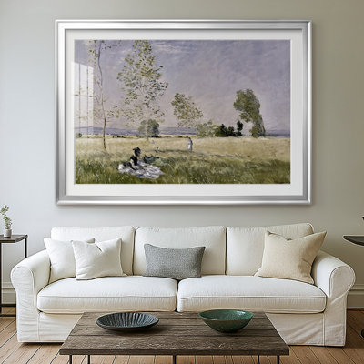 Dans le pré (Dans la Prairie) - Claude Monet - reproduction encadrée avec passe-partout et verre - 1876
