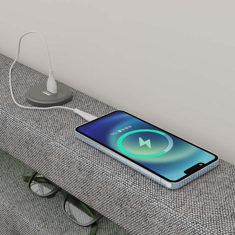 Cadre de lit avec station de charge USB et lumières DEL, cadre de lit avec tête de lit et 4 tiroirs de rangement, Gris clair