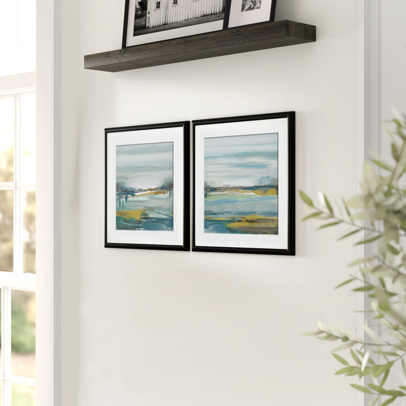 Lewbeach - ensemble de 2 reproductions d'aquarelles, Cadre noir