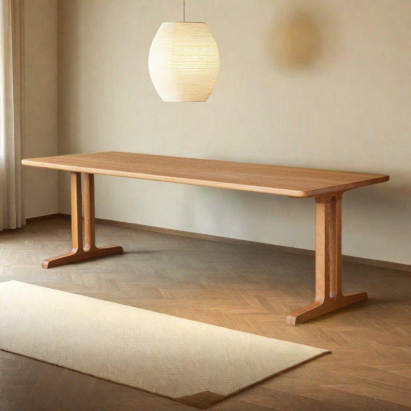 Solid wood square dining table, 29.92"H x 94.49"L x 35.43"W