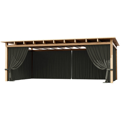 4-Panel Gazebo Curtain, Waterproof Outdoor Privacy Panels With Zipper, Designed For Patio & Backyard Gazebo Tent (Curtain Only)