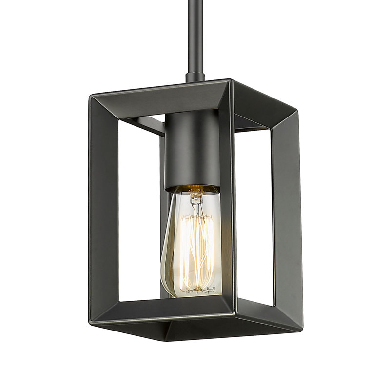 Luminaire suspendu rectangulaire à une lumière Averee, Noir mat