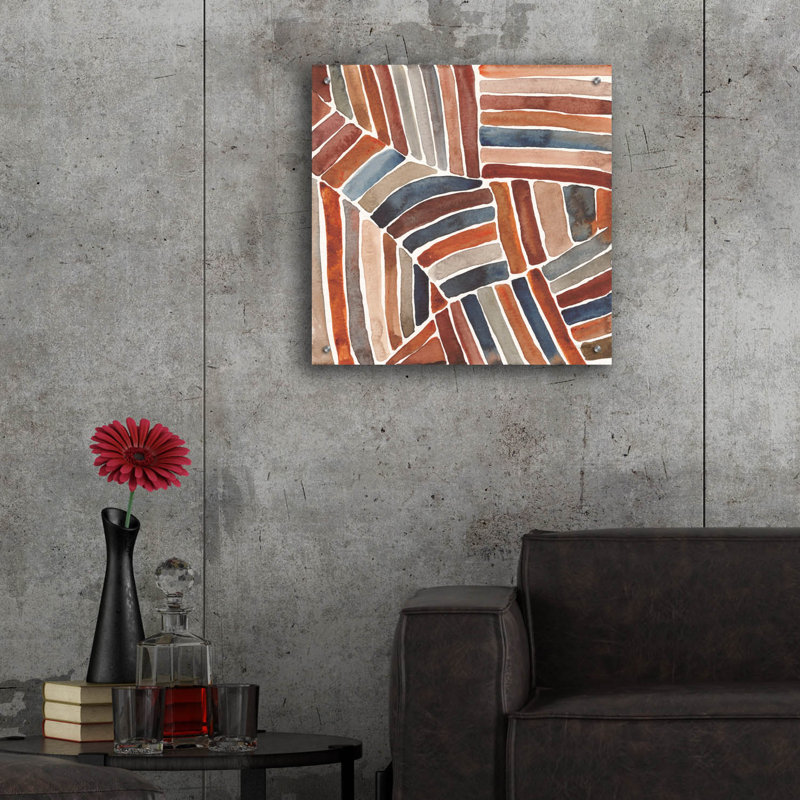 Art mural en verre épique «Furrow 2» par Cheryl Warrick, 24 po x 24 po, H 24 po x l 24 po