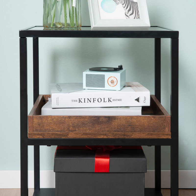 Byler Glass Top Frame End Table