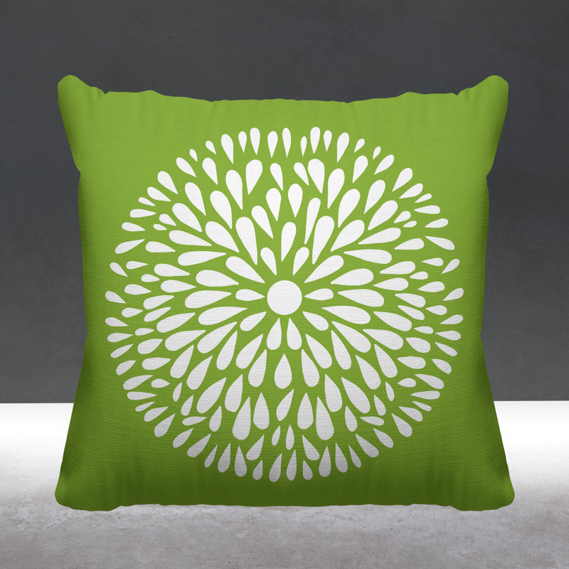 Coussin Pheobe, Vert, 17 po x 17 po, Carré