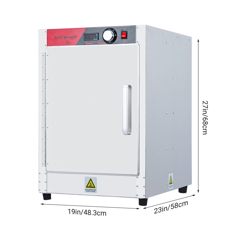 Armoire à réchaud 19 po x 23 po x 27 po en acier inoxydable, chauffe-plat commercial à 5 niveaux avec réservoir d'eau 850 W