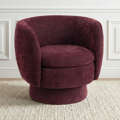 31" Wide Upholstered Swivel Barrel Accent ArmChair - 360° Rotation (2-Pack)